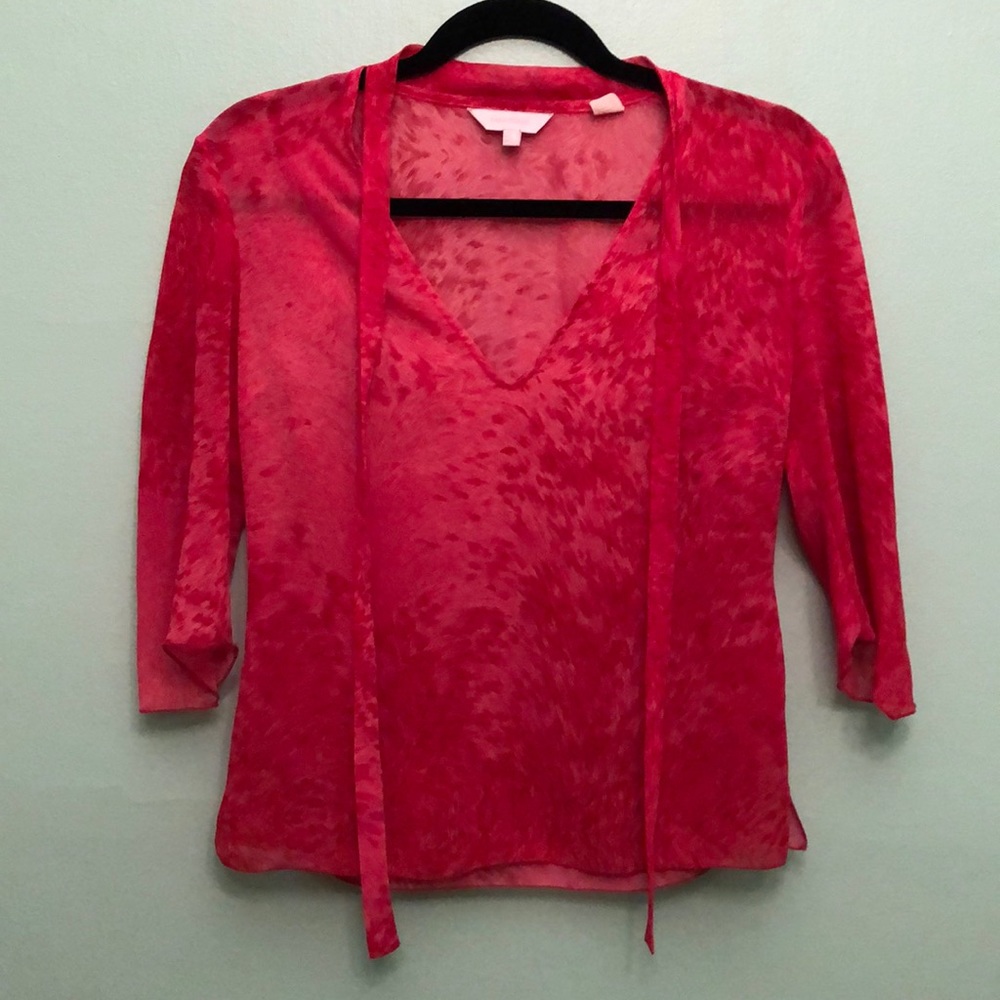 Zara Bow Front Sheer Blouse